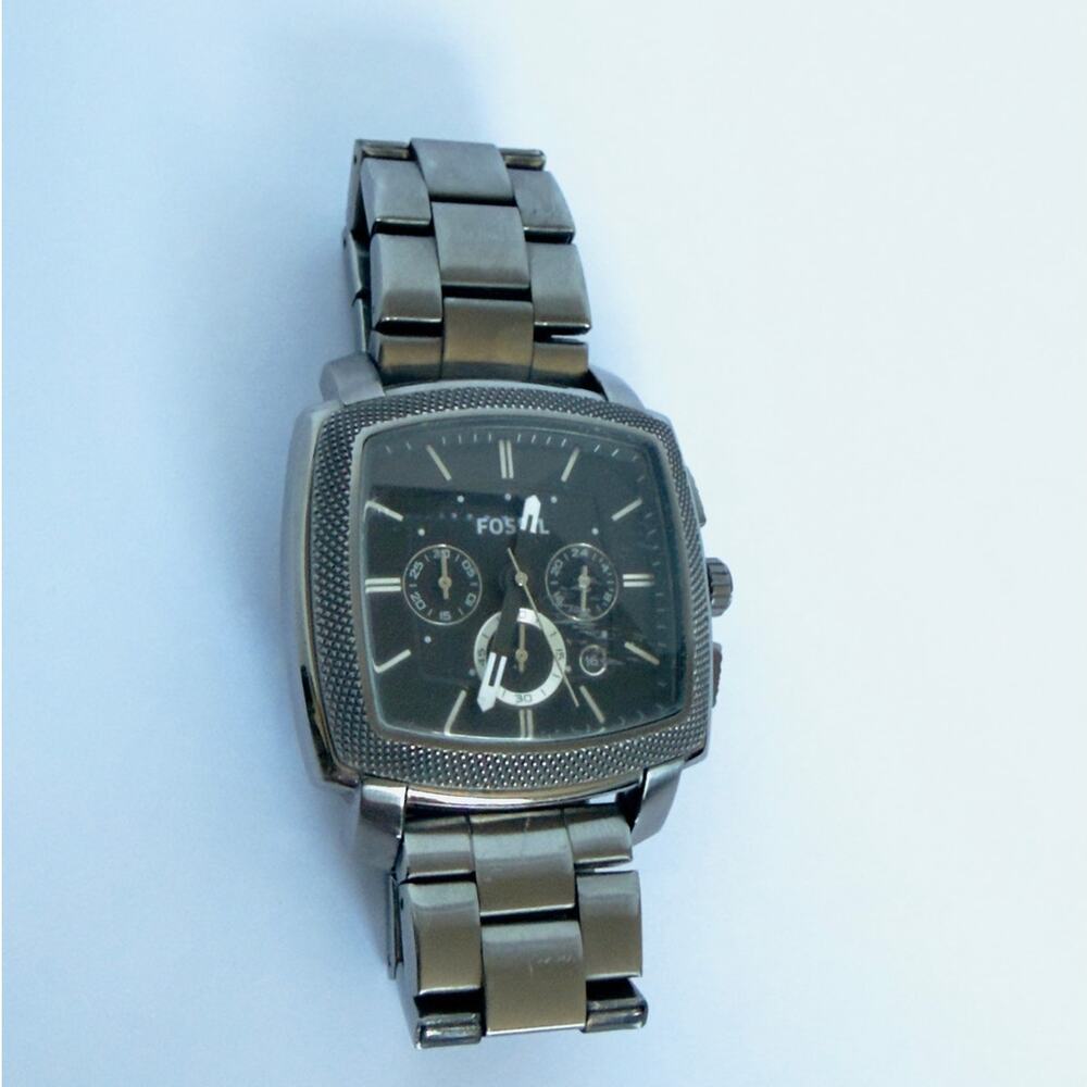 Fossil Machine Analog Square 44mm Face Smoke Ss Q… - image 8